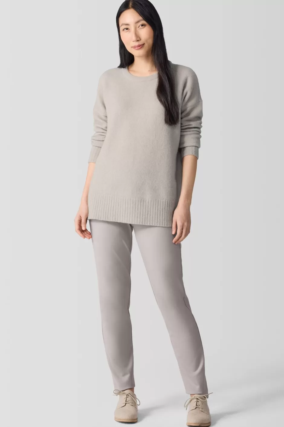 Cashmere Silk Bliss Crew Neck Long Top-EILEEN FISHER Store