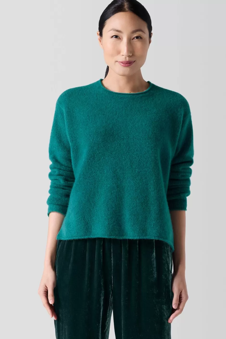 Cashmere Silk Bliss Crew Neck Top-EILEEN FISHER Outlet