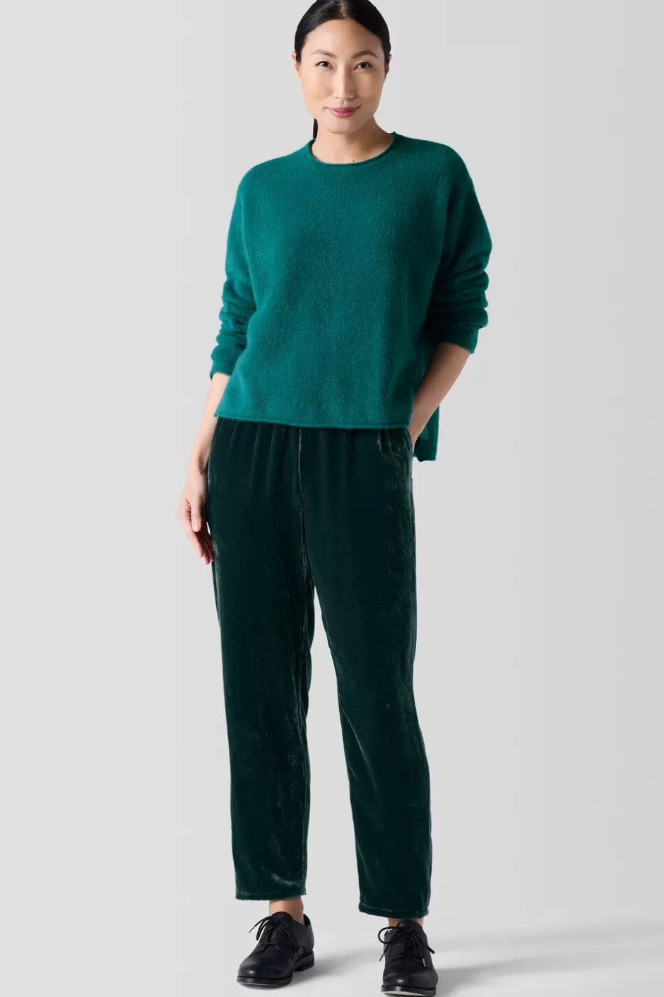 Cashmere Silk Bliss Crew Neck Top-EILEEN FISHER Outlet