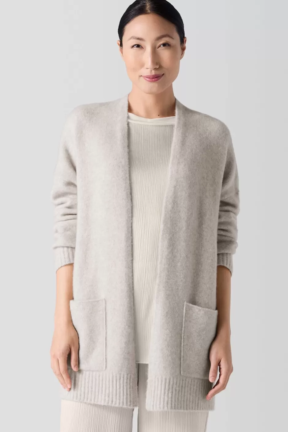 Cashmere Silk Bliss LongCardigan-EILEEN FISHER Clearance