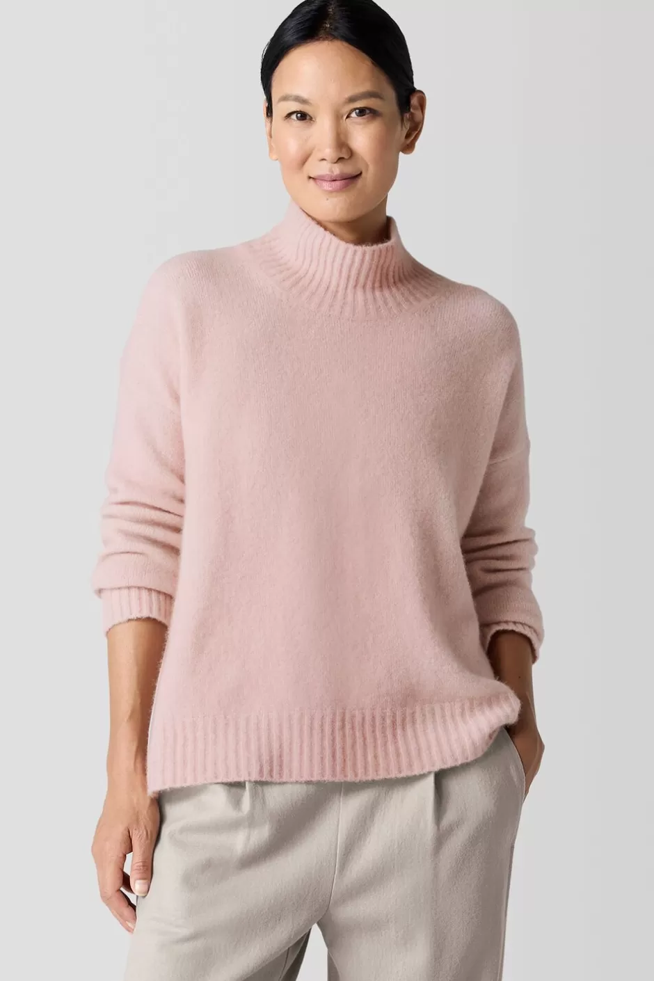 Cashmere Silk Bliss Turtleneck Box-Top-EILEEN FISHER Store