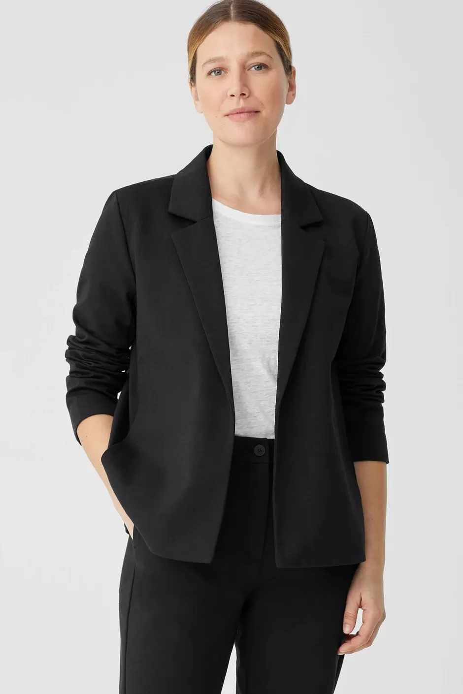 Cotton Blend Ponte Blazer-EILEEN FISHER Cheap