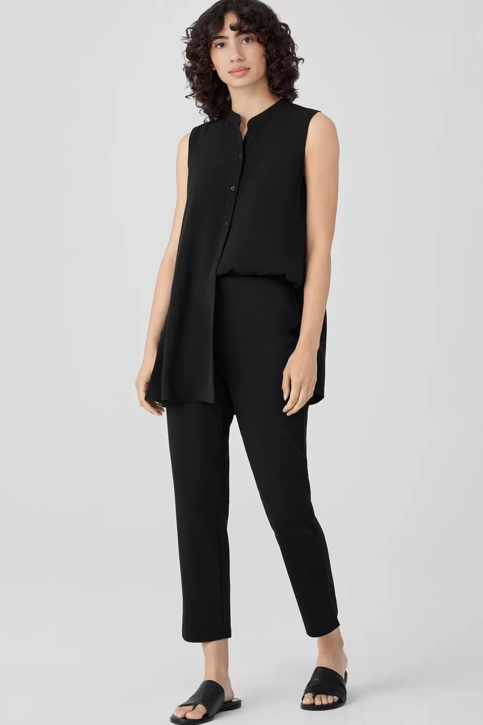 Cotton Blend Ponte Pant With Slits-EILEEN FISHER Clearance