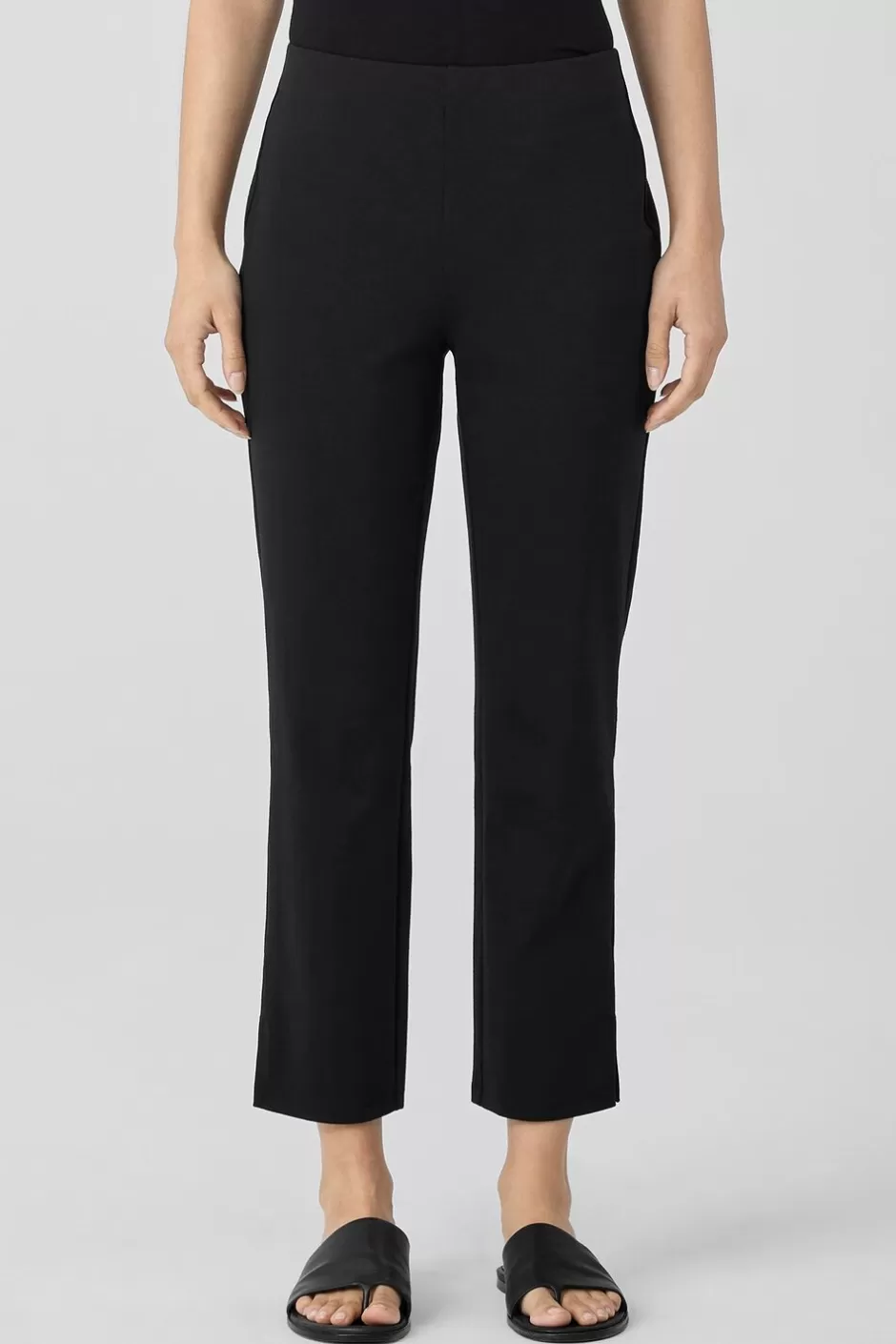 Cotton Blend Ponte Pant With Slits-EILEEN FISHER Clearance