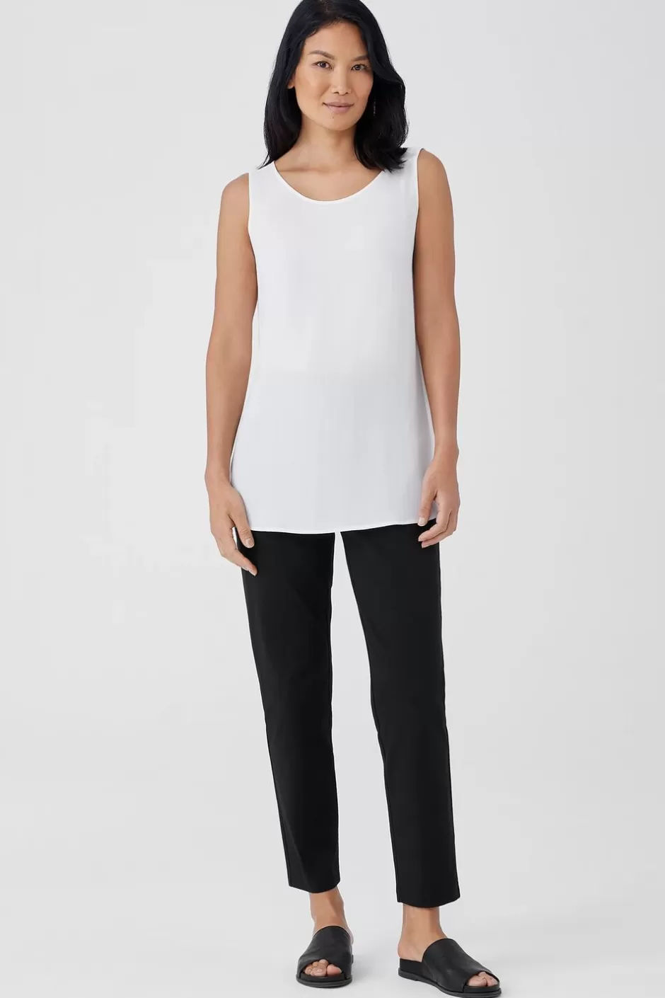 Cotton Blend Ponte Slim Pant-EILEEN FISHER Clearance