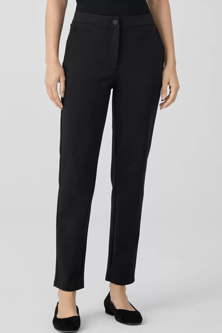 Cotton Blend Ponte Slim Pant-EILEEN FISHER Best