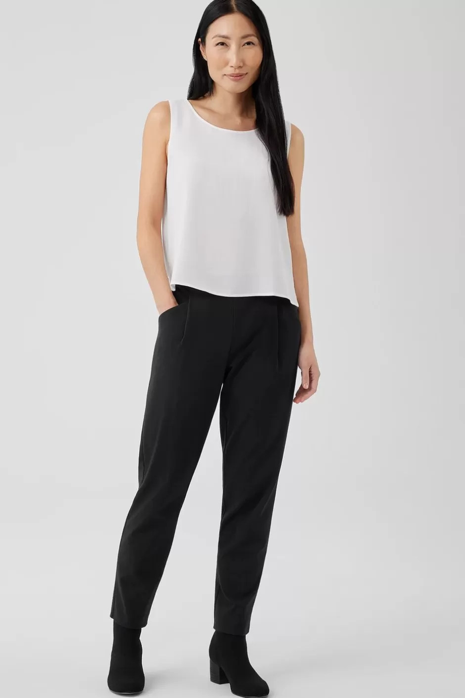 Cotton Blend Ponte Tapered Pant-EILEEN FISHER Outlet