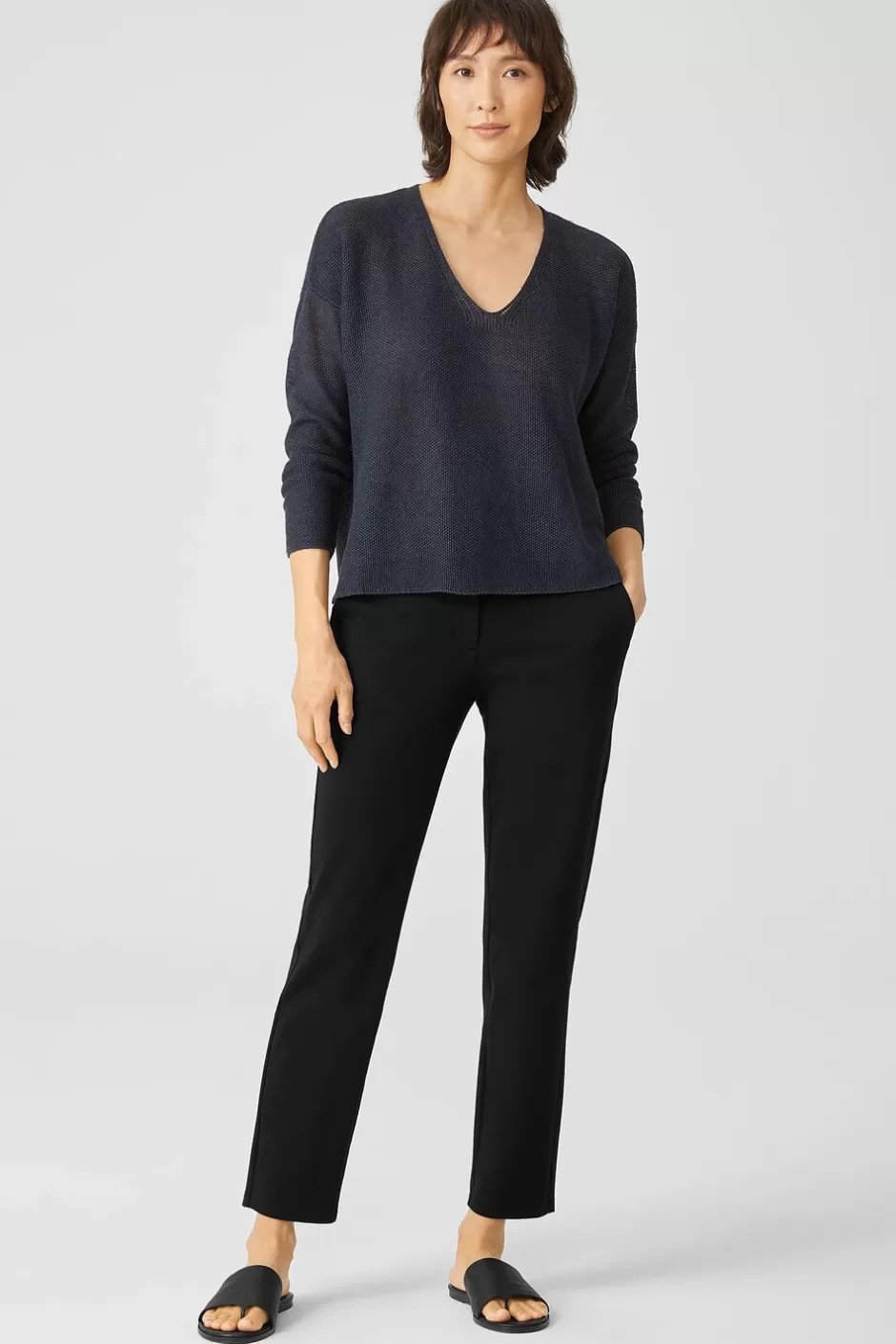 Cotton Ponte Slim Pant-EILEEN FISHER Best