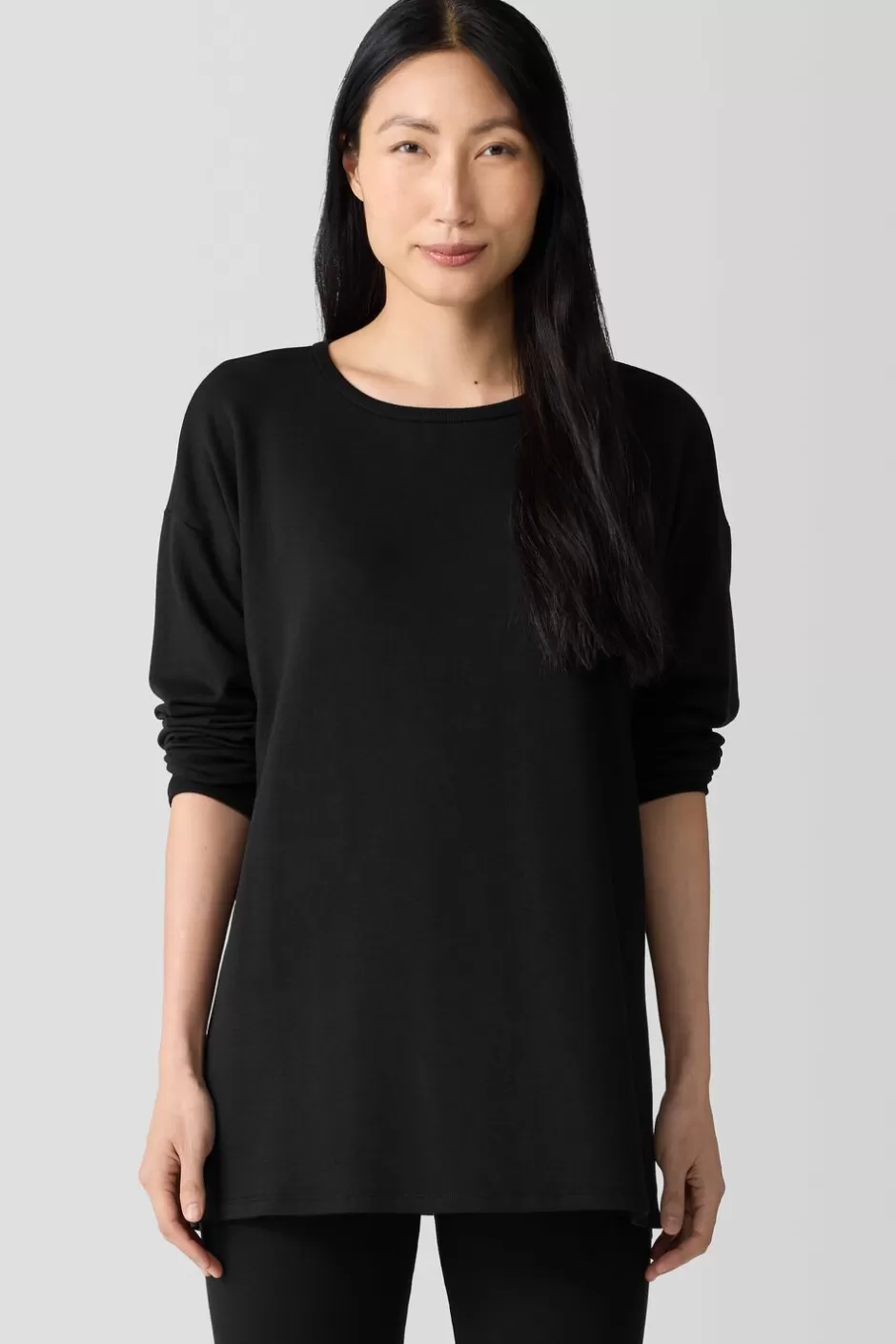 Cozy Brushed Terry Hug Long Box-Top-EILEEN FISHER Shop