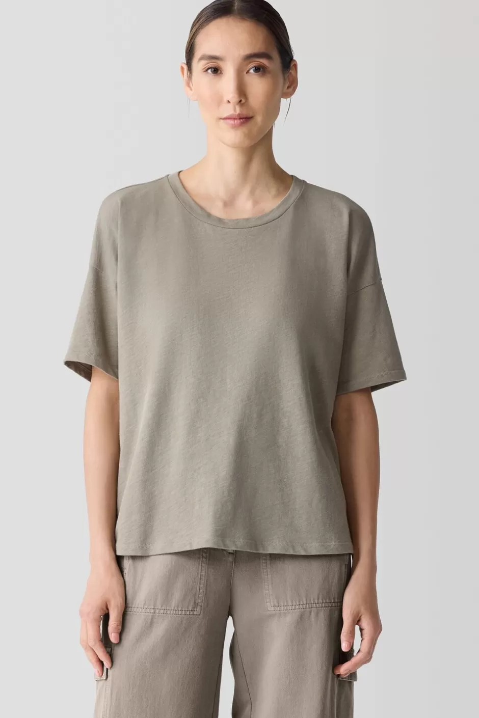 Cozy Organic Cotton Slub Tee-EILEEN FISHER Sale