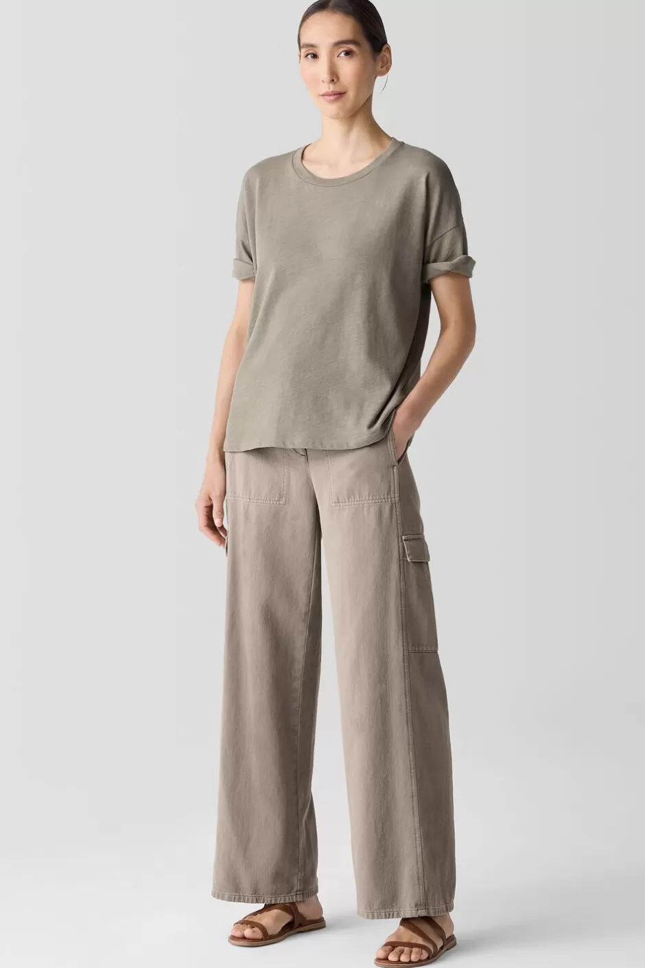 Cozy Organic Cotton Slub Tee-EILEEN FISHER Sale