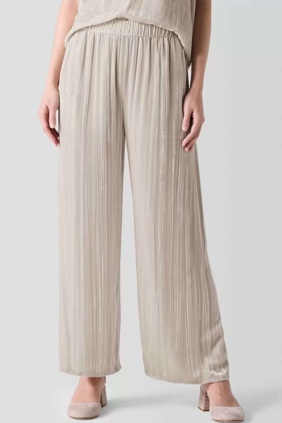 Crushed Velvet Wide-Leg Pant-EILEEN FISHER Clearance