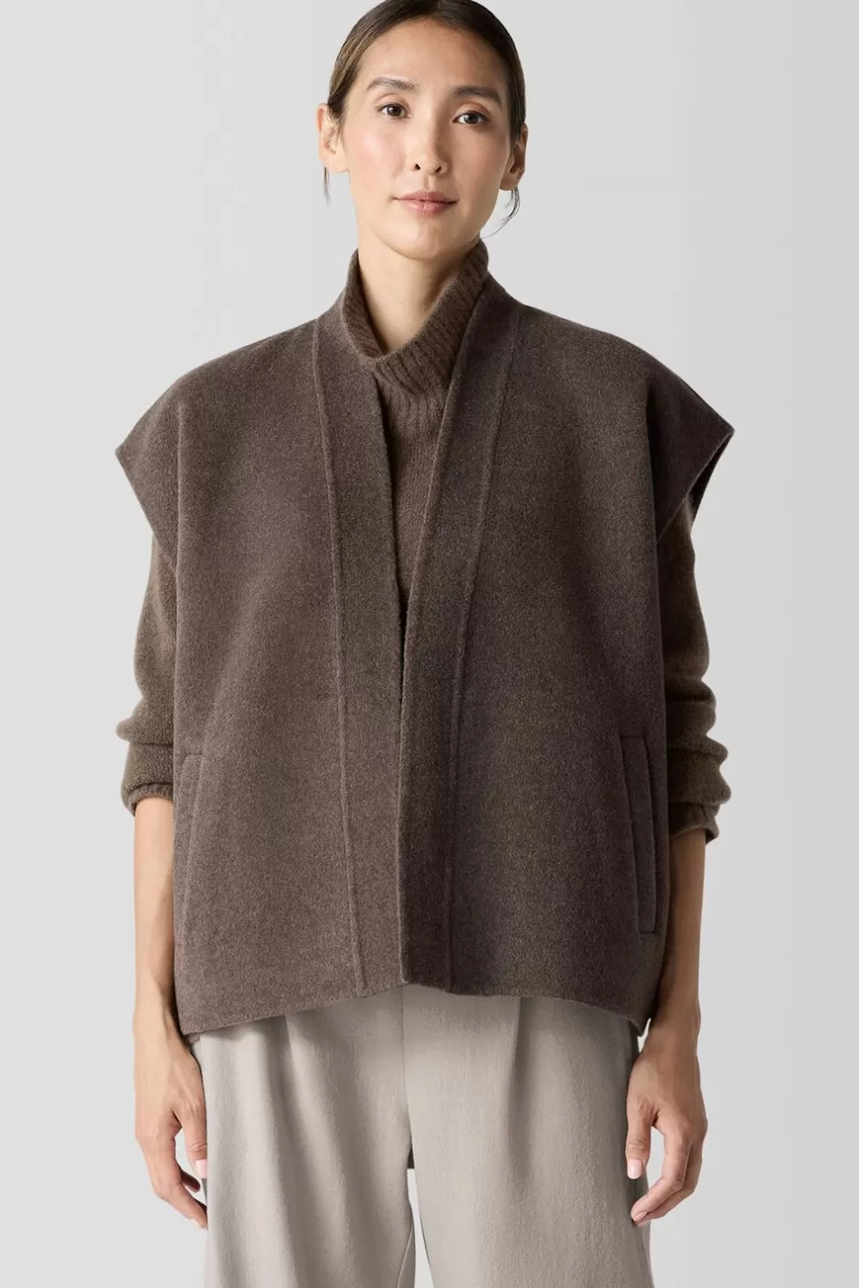 Doubleface Wool Cloud Vest-EILEEN FISHER Online