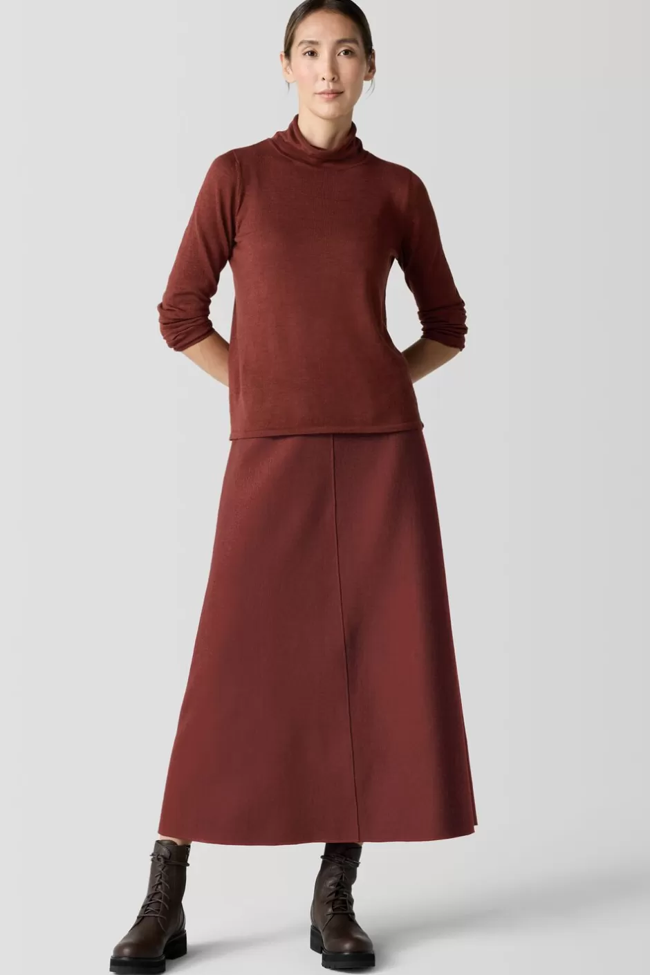 Felted Wool Jersey A-Line Skirt In Regenerative Wool-EILEEN FISHER Online