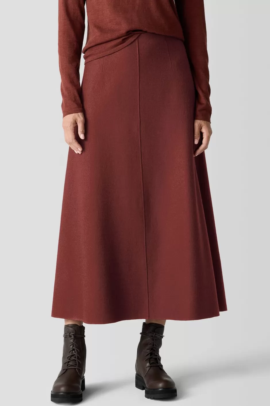 Felted Wool Jersey A-Line Skirt In Regenerative Wool-EILEEN FISHER Online