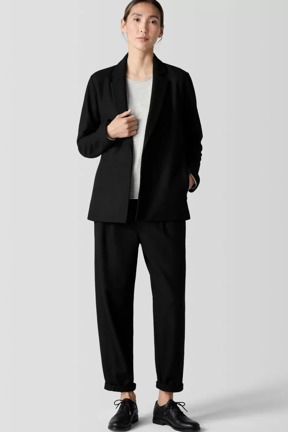 Felted Wool Jersey Blazer In Regenerative Wool-EILEEN FISHER Store