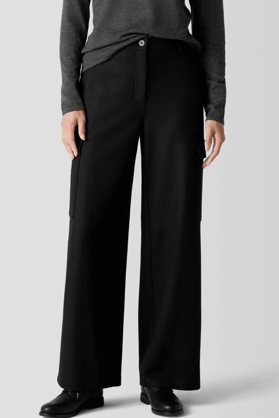 Felted Wool Jersey Cargo Pant In Regenerative Wool-EILEEN FISHER Hot