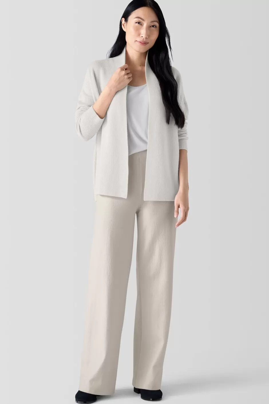 Felted Wool JerseyWide-Leg Long Pant In Regenerative Wool-EILEEN FISHER Clearance