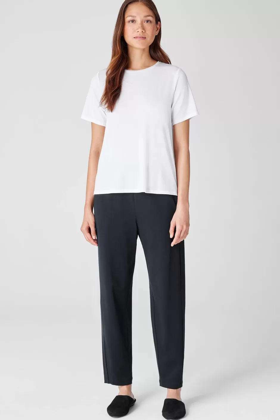 Fine Jersey Crew Neck Tee-EILEEN FISHER Fashion