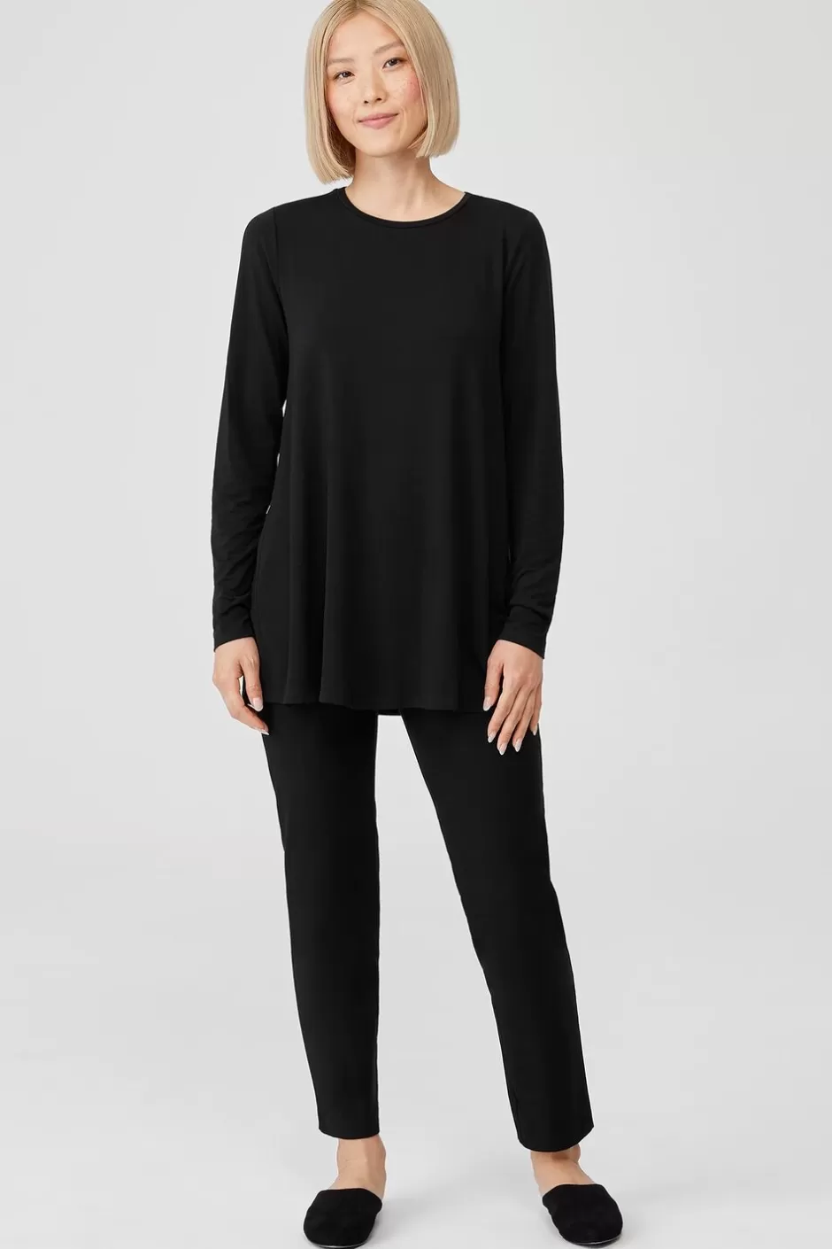 Fine Jersey Crew Neck Top-EILEEN FISHER Sale