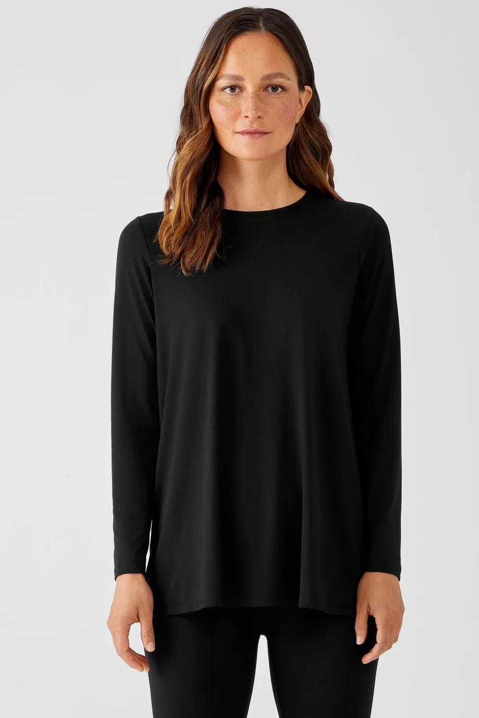 Fine Jersey Crew Neck Top-EILEEN FISHER Sale