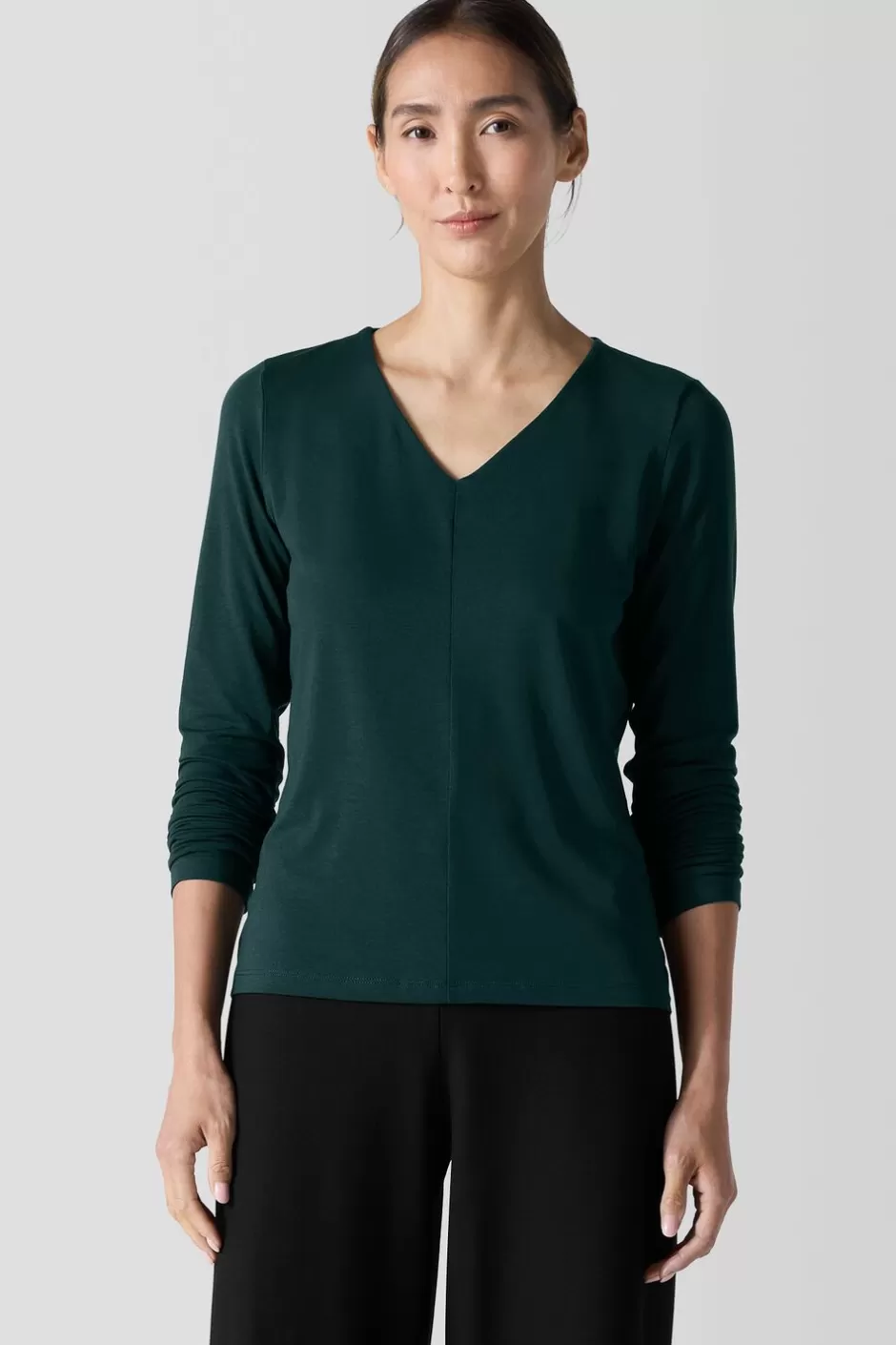 Fine Jersey V-Neck Top-EILEEN FISHER New