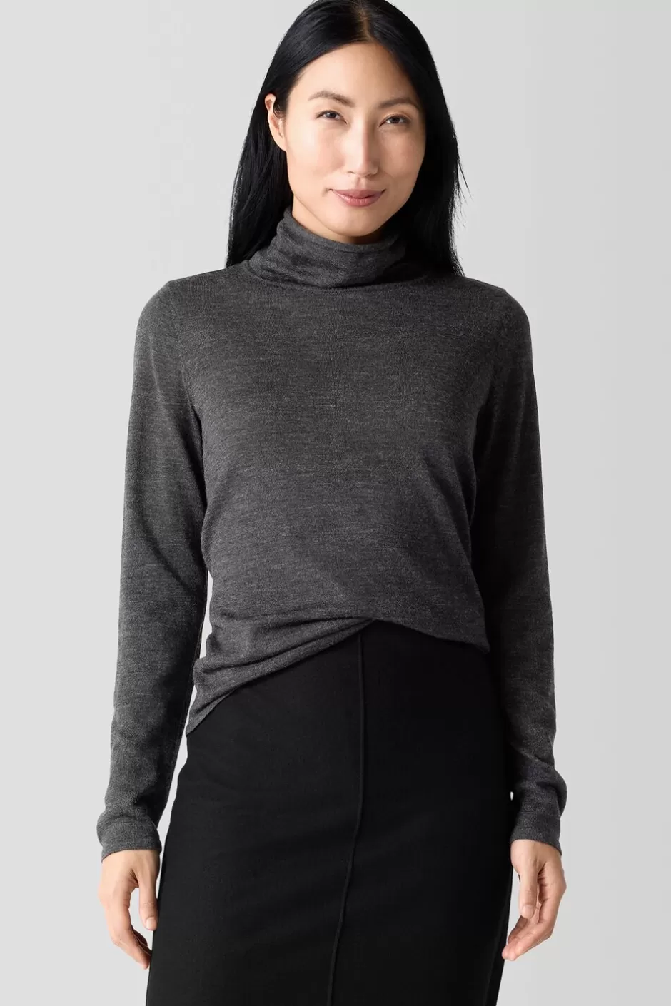 Fine Merino Turtleneck Top InRegenerative Wool-EILEEN FISHER Shop