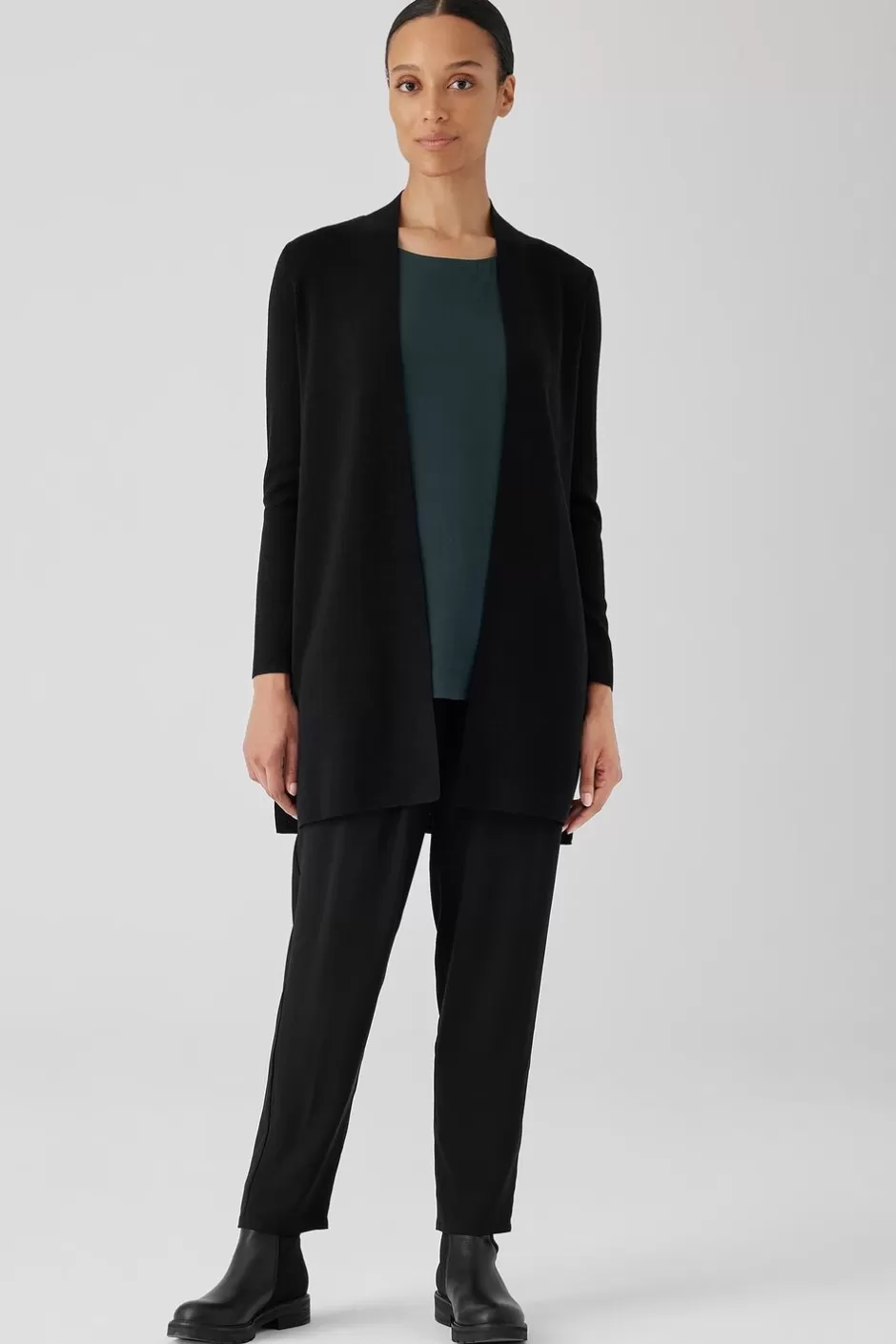 Fine MerinoCardigan In Regenerative Wool-EILEEN FISHER New