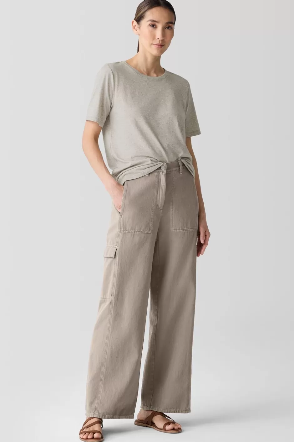 Garment-Dyed UtilityOrganicCotton Cargo Pant-EILEEN FISHER Flash Sale