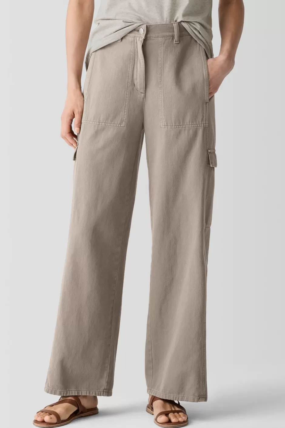 Garment-Dyed UtilityOrganicCotton Cargo Pant-EILEEN FISHER Flash Sale