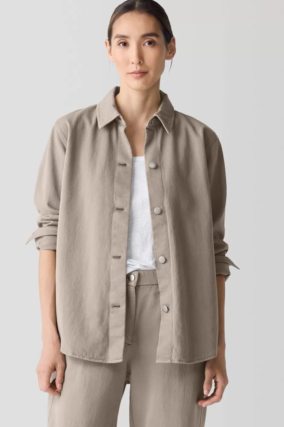 Garment-Dyed UtilityOrganicCotton Shirt Jacket-EILEEN FISHER New