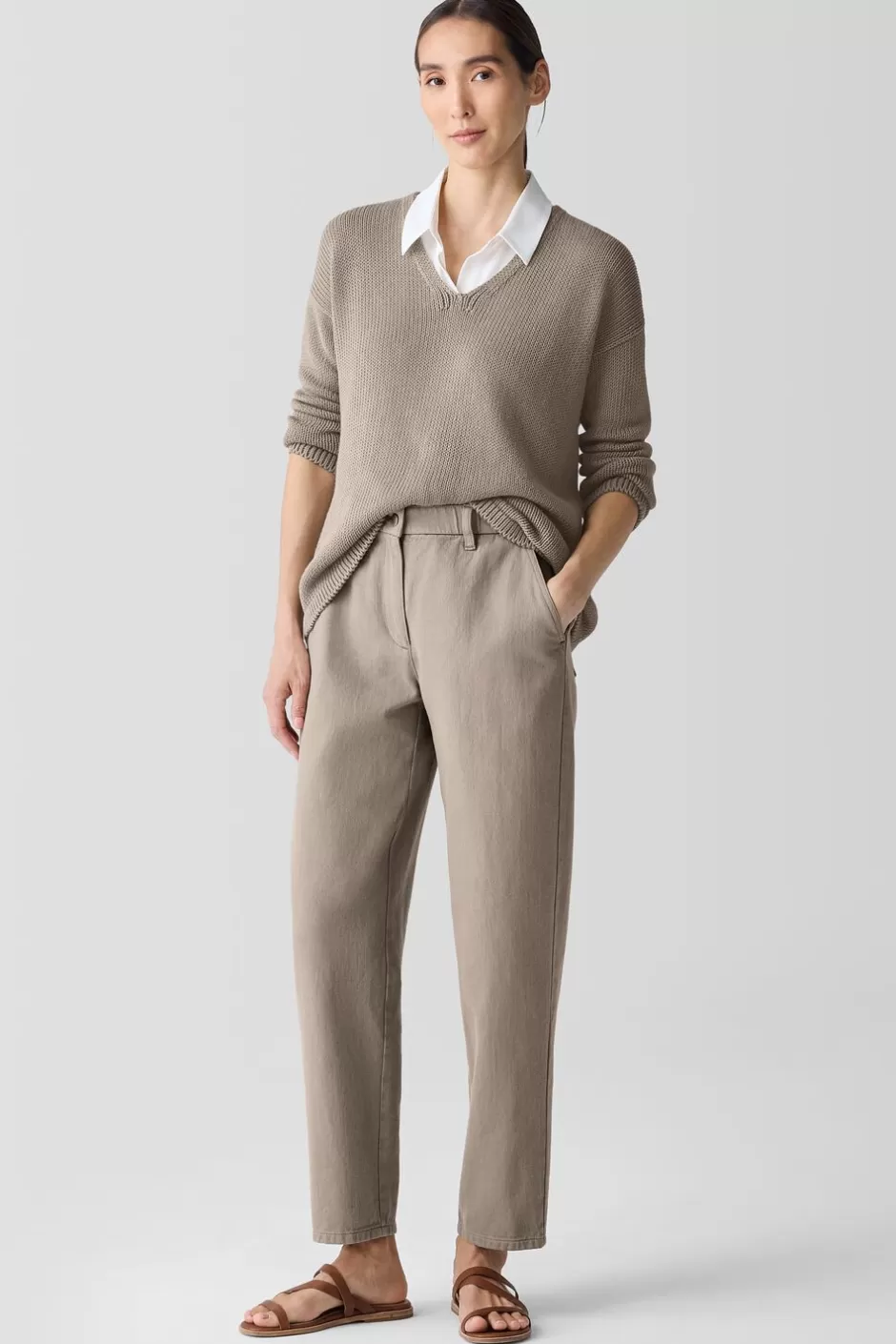 Garment-Dyed UtilityOrganicCotton Tapered Pant-EILEEN FISHER New