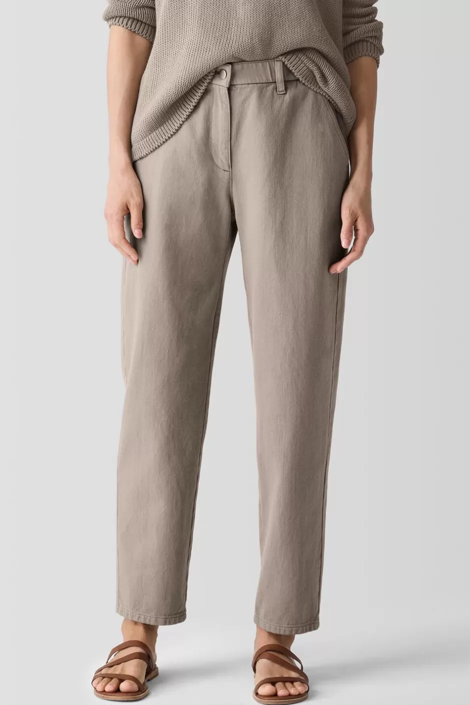 Garment-Dyed UtilityOrganicCotton Tapered Pant-EILEEN FISHER New