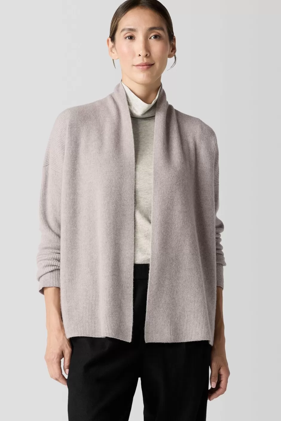 Italian Cashmere High Collar Cardigan-EILEEN FISHER Cheap