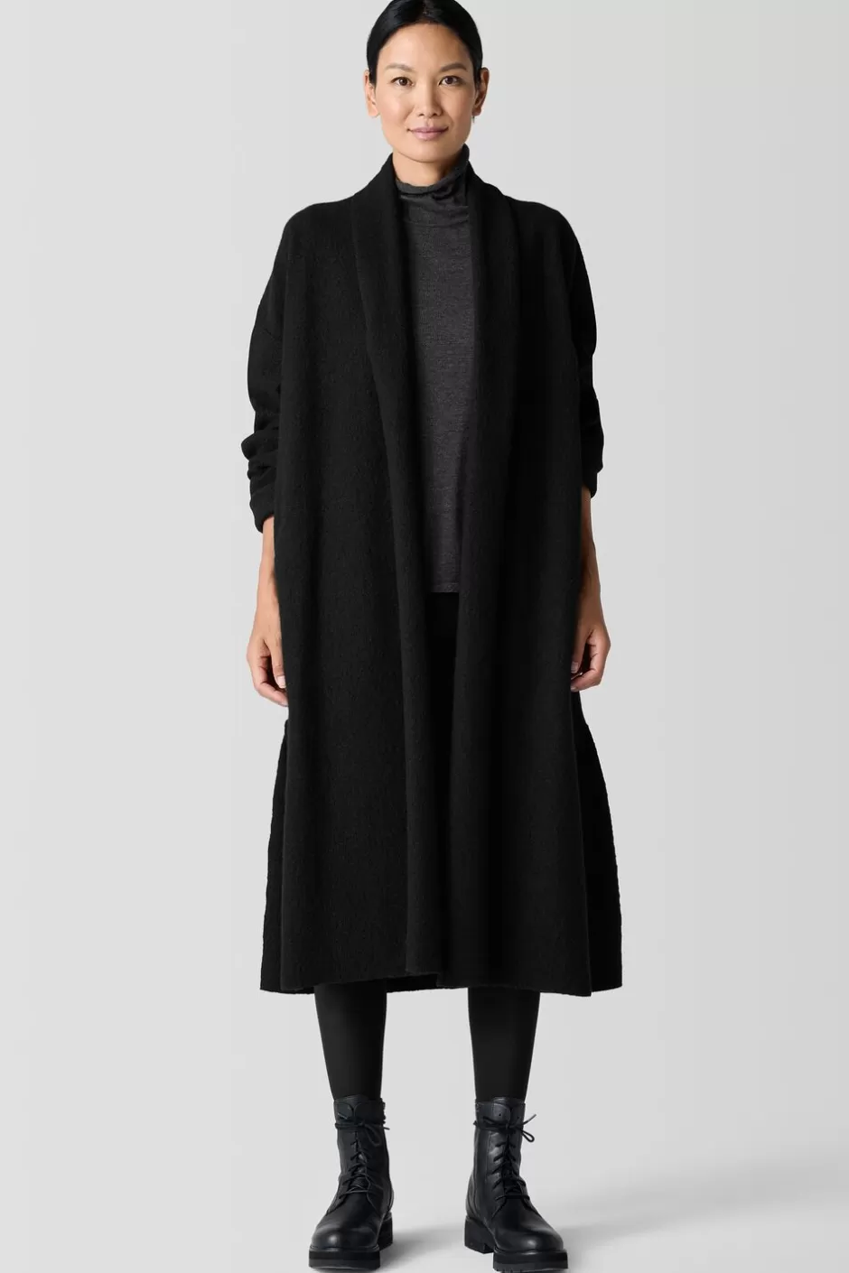 Lightweight Boiled Wool Icon Coat In Regenerative Wool-EILEEN FISHER Hot