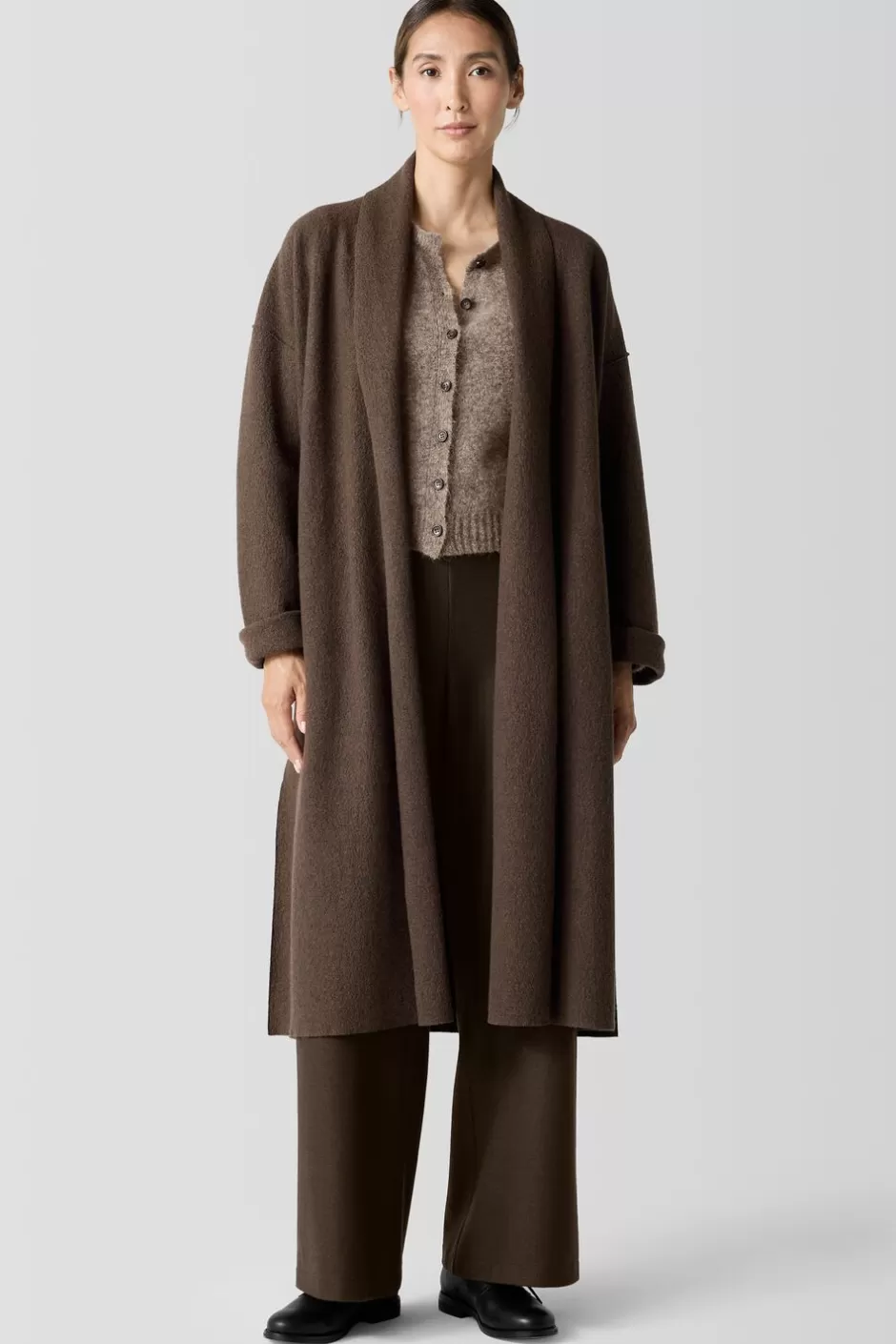 Lightweight Boiled Wool Icon Coat In Regenerative Wool-EILEEN FISHER Cheap