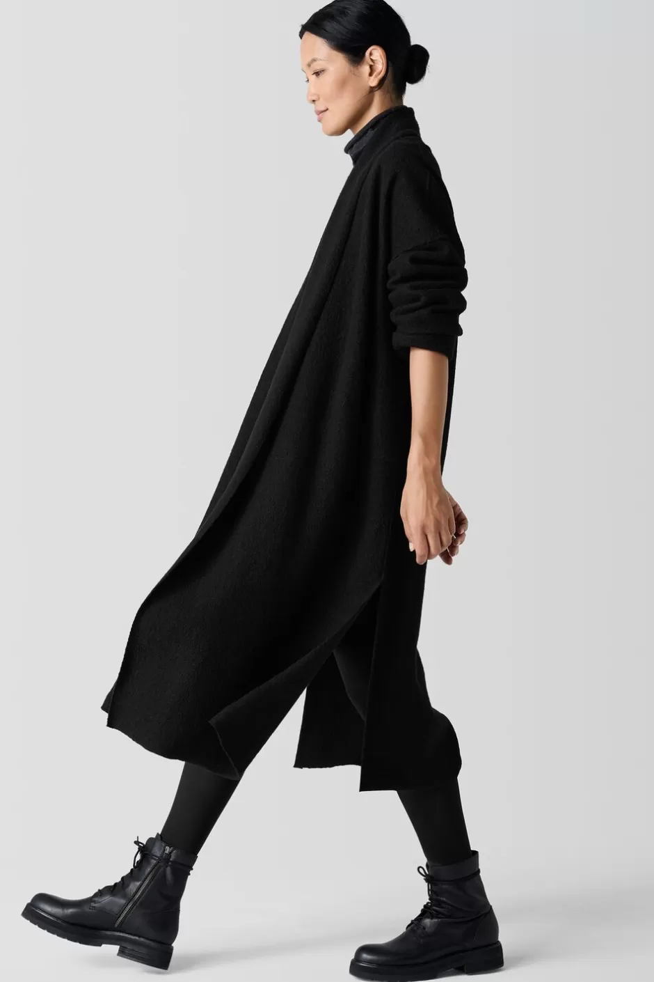 Lightweight Boiled Wool Icon Coat In Regenerative Wool-EILEEN FISHER Hot