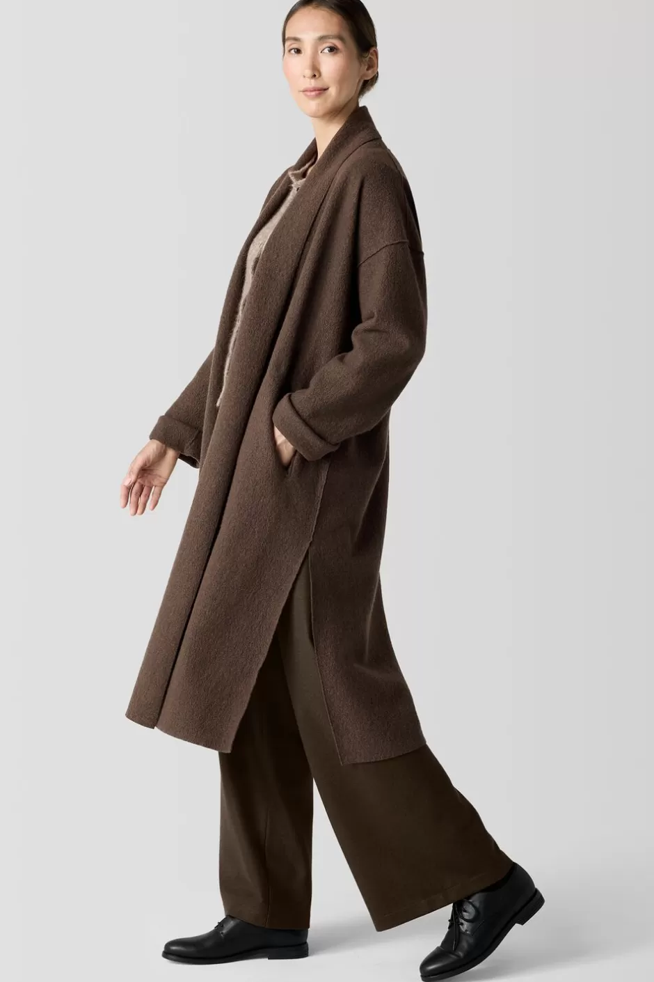 Lightweight Boiled Wool Icon Coat In Regenerative Wool-EILEEN FISHER Cheap