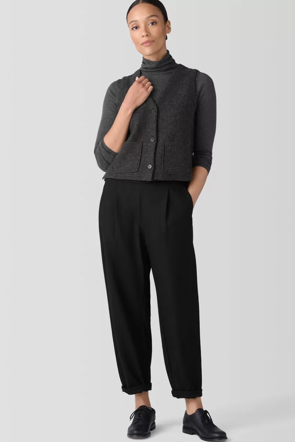 Lightweight Boiled Wool Vest In Regenerative Wool-EILEEN FISHER Online