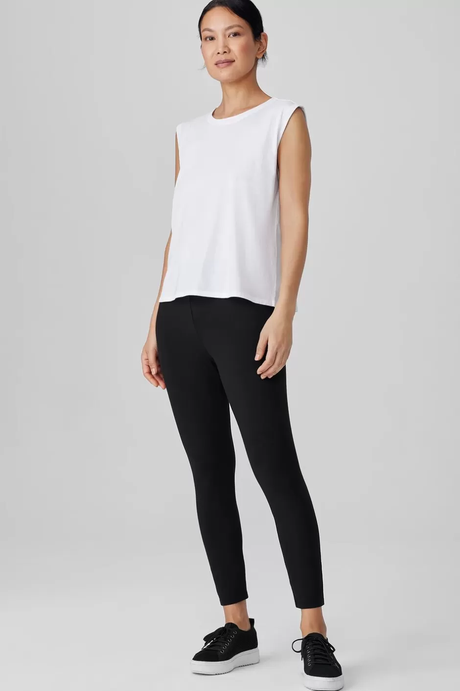 Lightweight Cotton Stretch Jersey Leggings-EILEEN FISHER Best