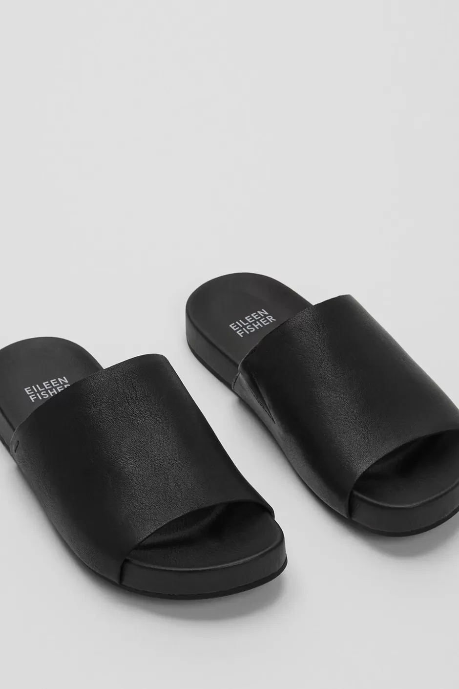 Mask Tumbled Leather Slide Sandal-EILEEN FISHER Outlet