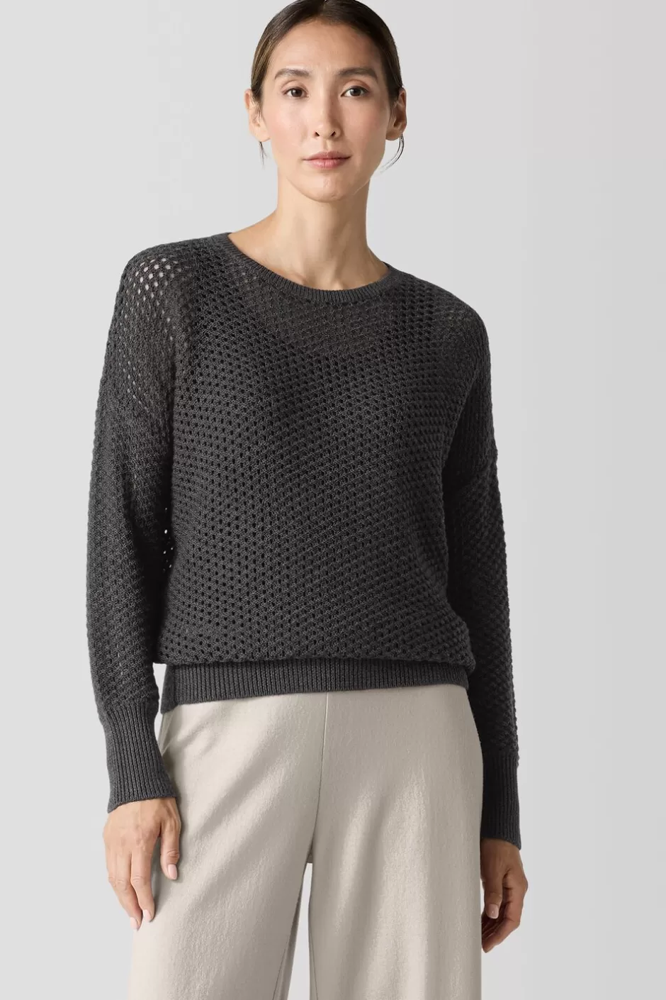 Merino Crew Neck Top In Regenerative Wool-EILEEN FISHER New