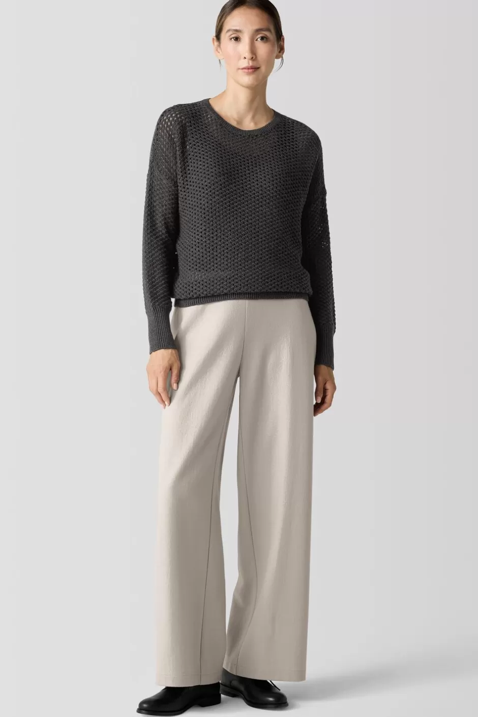 Merino Crew Neck Top In Regenerative Wool-EILEEN FISHER New