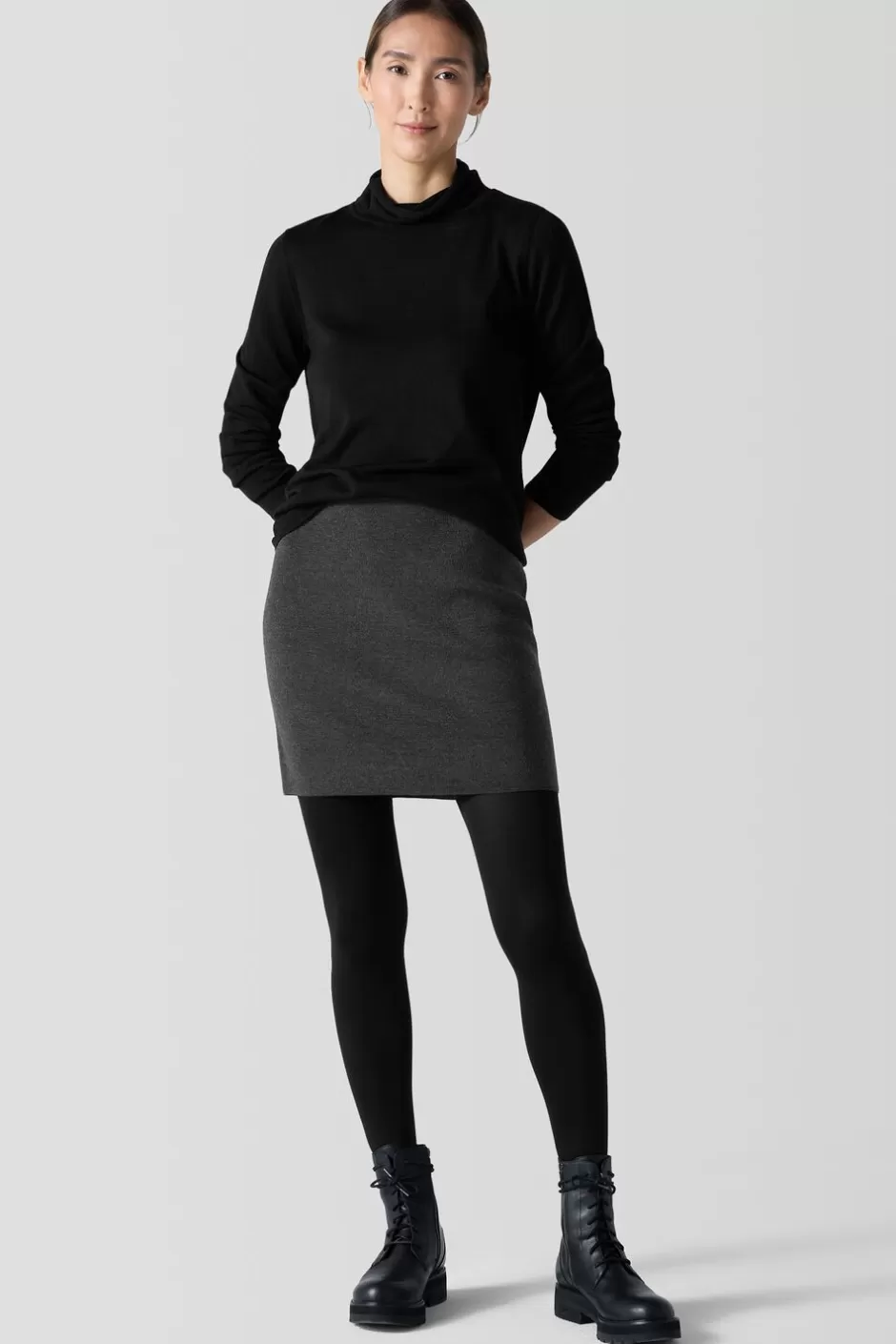 Merino Mini Skirt In Regenerative Wool-EILEEN FISHER Outlet