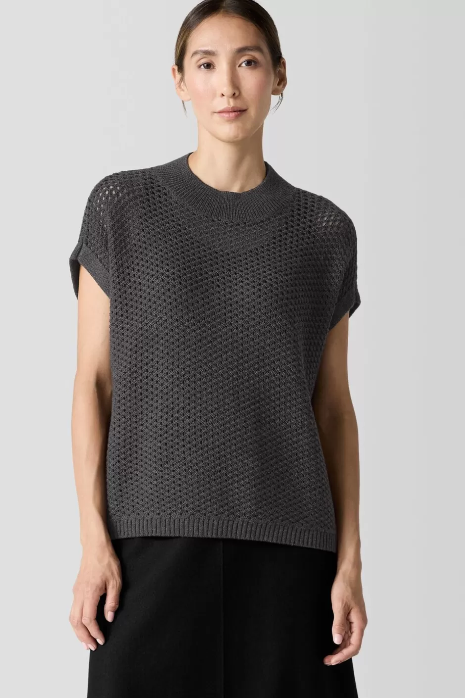 Merino Mock Neck Top In Regenerative Wool-EILEEN FISHER Fashion