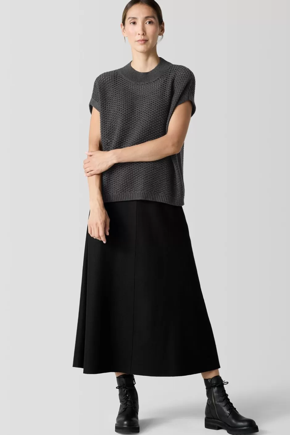 Merino Mock Neck Top In Regenerative Wool-EILEEN FISHER Fashion