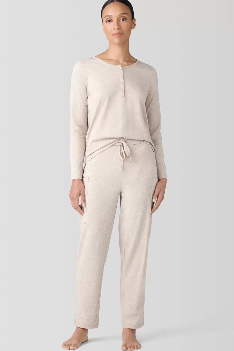 Mélange Organic Cotton Interlock Slouchy Sleep Pant-EILEEN FISHER Discount