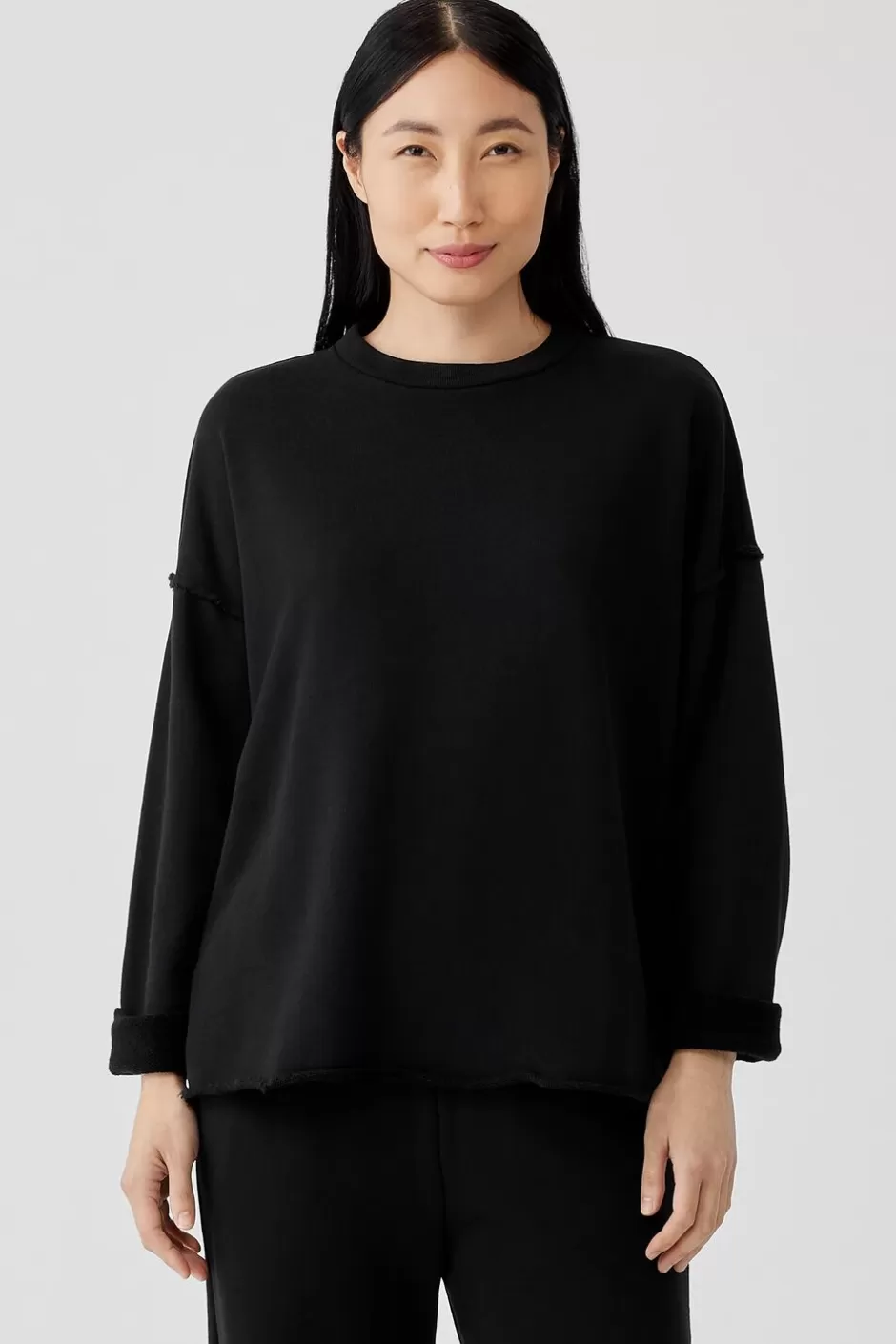 Organic Cotton French Terry Box-Top-EILEEN FISHER Best Sale