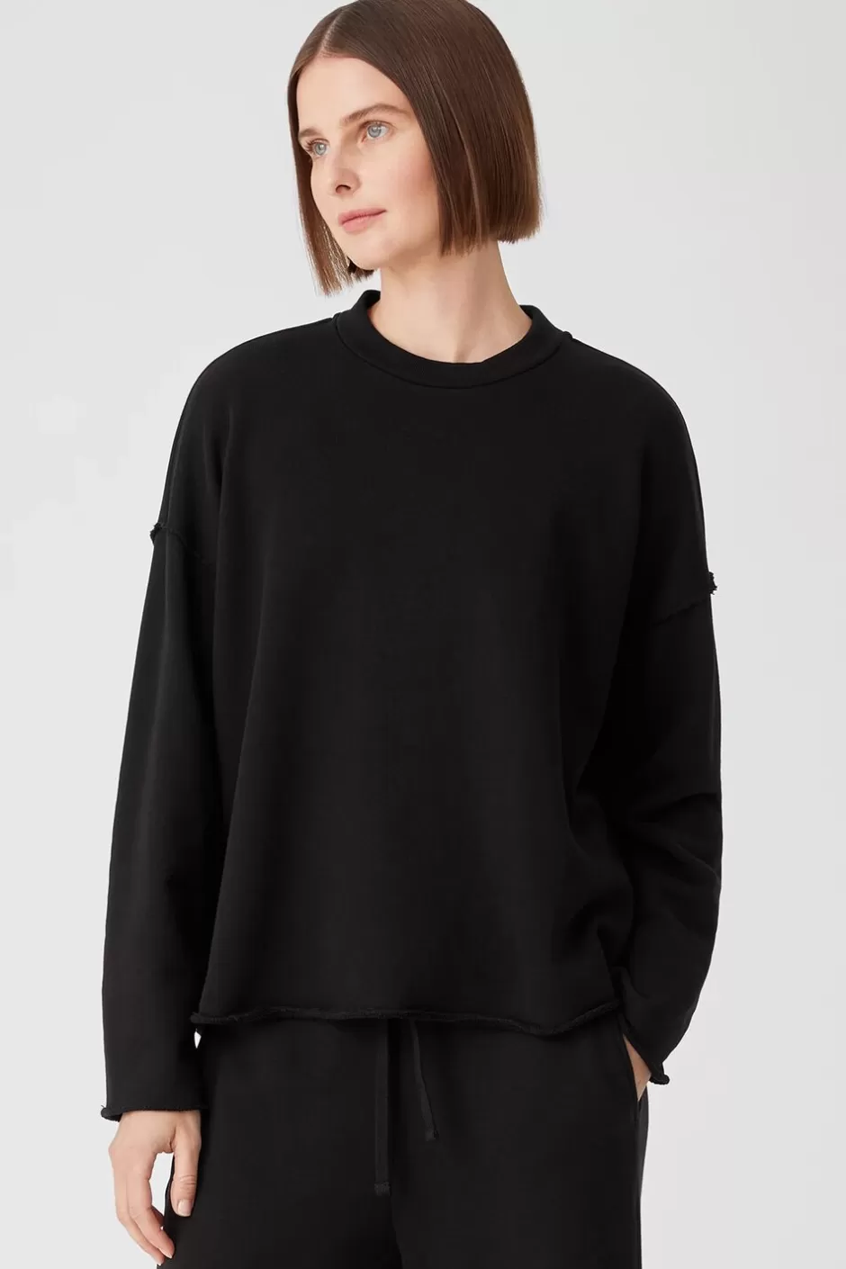 Organic Cotton French Terry Box-Top-EILEEN FISHER Flash Sale