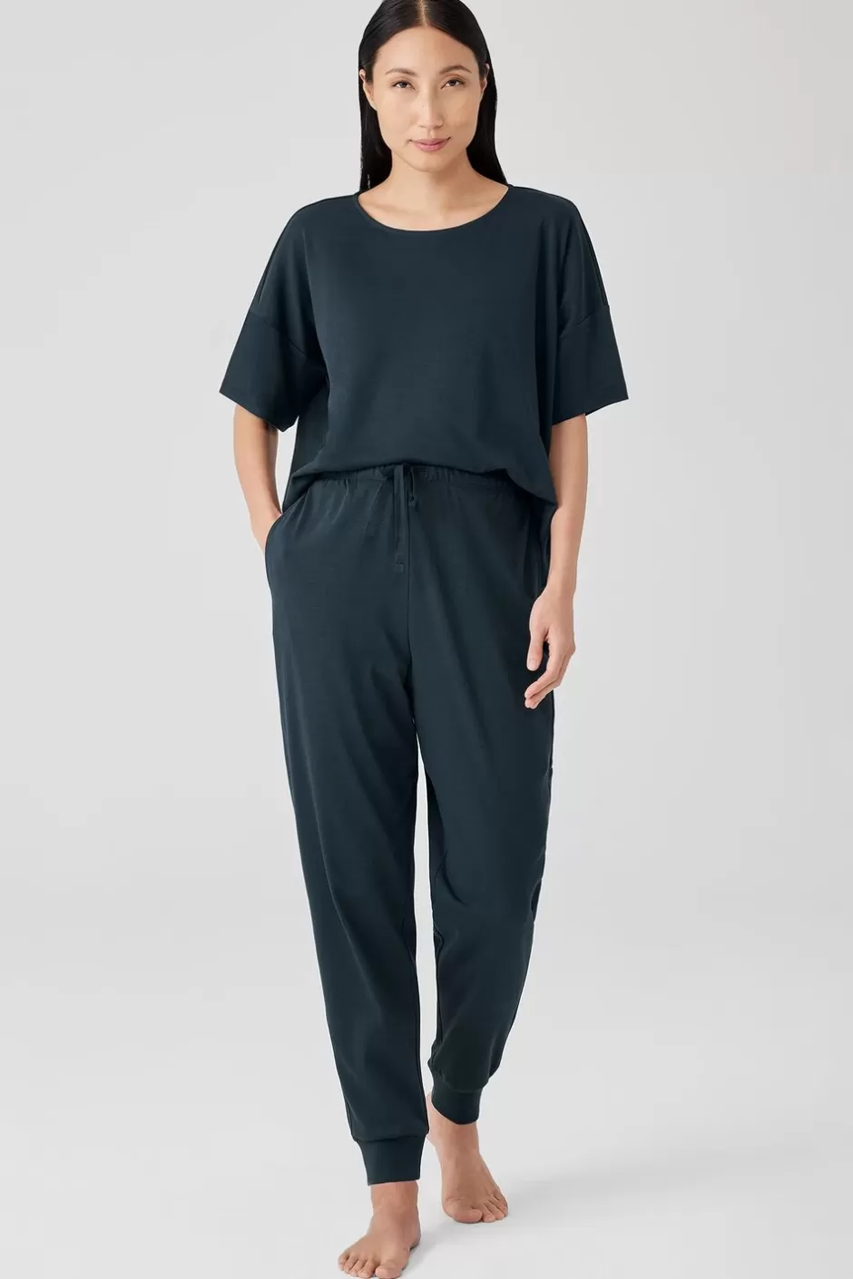 Organic Cotton Interlock Jogger Sleep Pant-EILEEN FISHER Hot